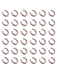 KISSITTY 100 Anillas de Salto Abiertas Arcoíris 3.5mm Acero Inoxidable