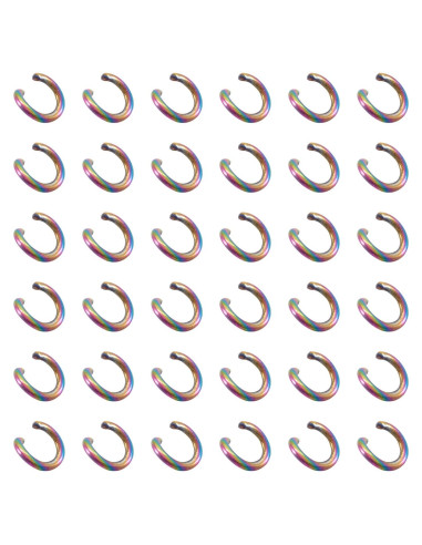 KISSITTY 100 Anillas de Salto Abiertas Arcoíris 3.5mm Acero Inoxidable