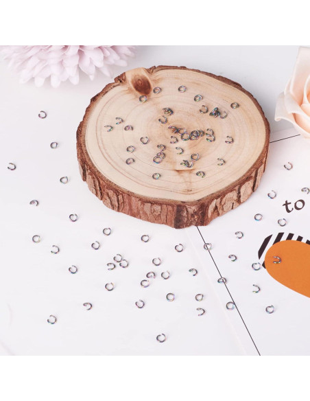 KISSITTY 100 Anillas de Salto Abiertas Arcoíris 3.5mm Acero Inoxidable