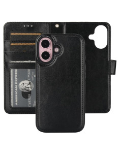 Funda Cartera Desmontable Bocasal para iPhone 16 6.1" RFID Negro