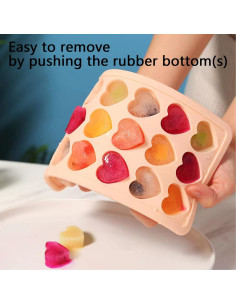 Bandeja de Hielo en Silicona Fuukou Corazón Naranja 21 Cubitos 2