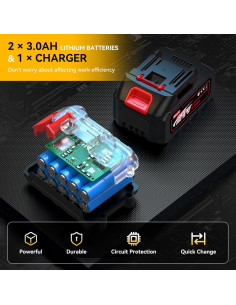 Router Inalámbrico Aslsouti 21V con 2 Baterías 3000mAh 800W 2