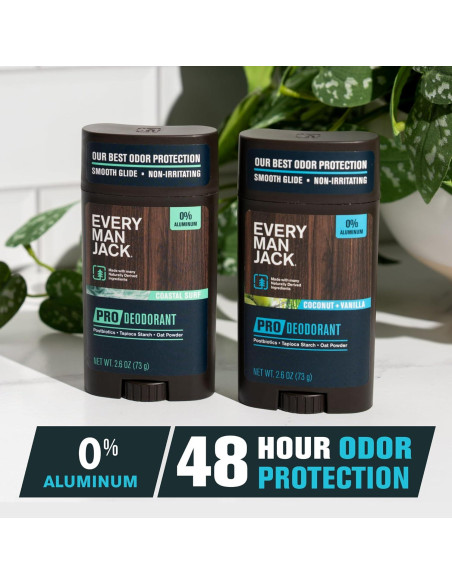 Desodorante Pro Every Man Jack 74.9 g - Coco y Vainilla - 48 Horas