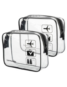 Bolsa de Aseo Transparente Lermende TSA 2 Paquete Negro