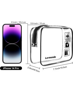 Bolsa de Aseo Transparente Lermende TSA 2 Paquete Negro 2