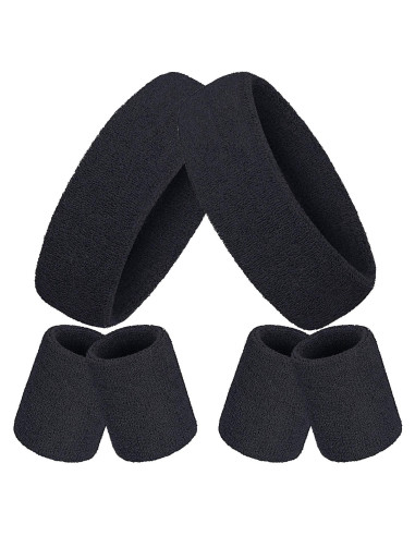 Conjunto de Bandas para Sudor Bememo 6 Pcs Neón - 2 Cintas y 4 Muñequera