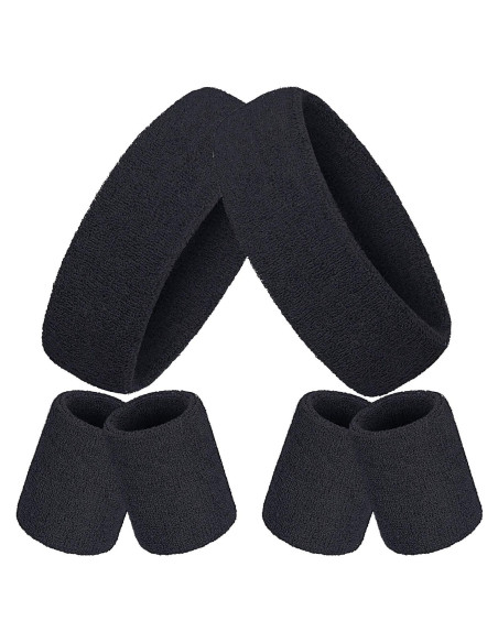 Conjunto de Bandas para Sudor Bememo 6 Pcs Neón - 2 Cintas y 4 Muñequera