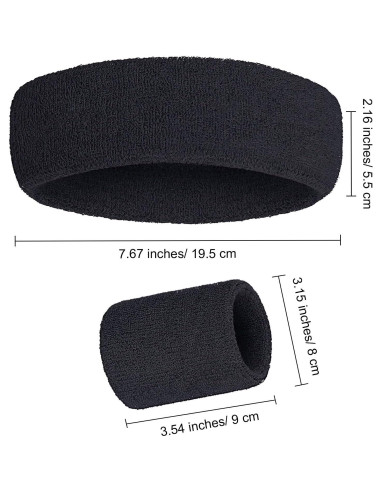 Conjunto de Bandas para Sudor Bememo 6 Pcs Neón - 2 Cintas y 4 Muñequera