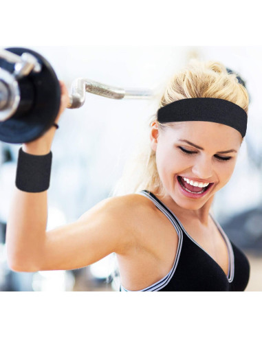 Conjunto de Bandas para Sudor Bememo 6 Pcs Neón - 2 Cintas y 4 Muñequera