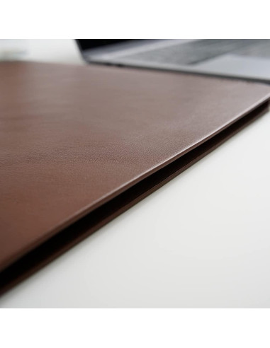 Funda de cuero sintético NTYY para laptop 13" marrón oscuro