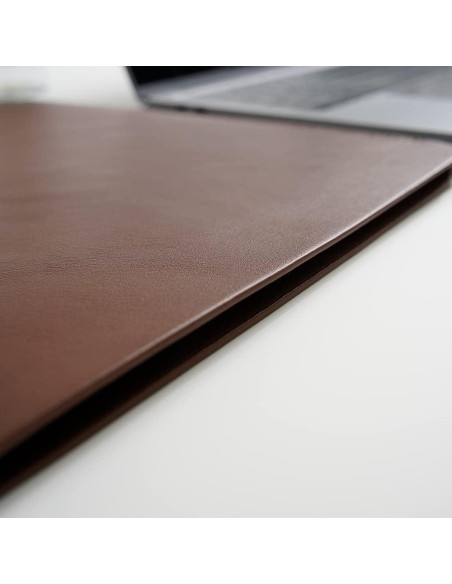 Funda de cuero sintético NTYY para laptop 13" marrón oscuro