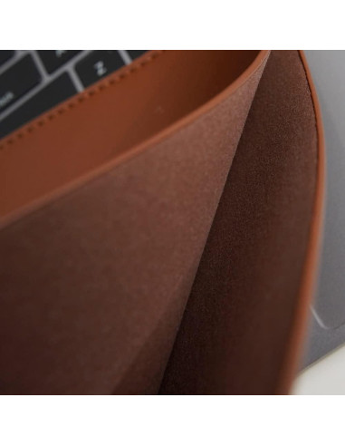 Funda de cuero sintético NTYY para laptop 13" marrón oscuro