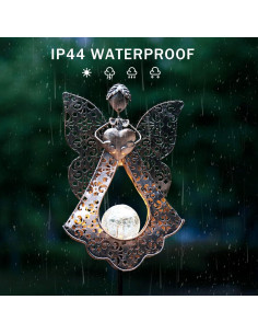 Luces Solares de Estaca Kaixoxin Ángel para Jardín 108 cm 2