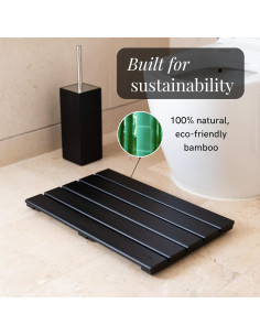 Alfombra de Baño Antideslizante GOBAM de Bambú 50x33 cm 2