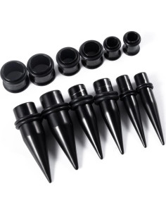 Kit de Estiramiento de Orejas 36 Piezas Acero Quirúrgico 14G-00G 2