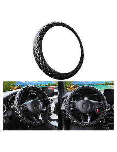 Cubierta de Volante de Coche HZEL Antideslizante 30 cm Negro