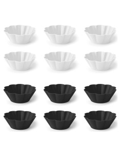 Forros de Silicona para Cupcakes Fox Run Set de 12 Negro Blanco