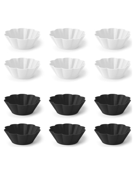 Forros de Silicona para Cupcakes Fox Run Set de 12 Negro Blanco