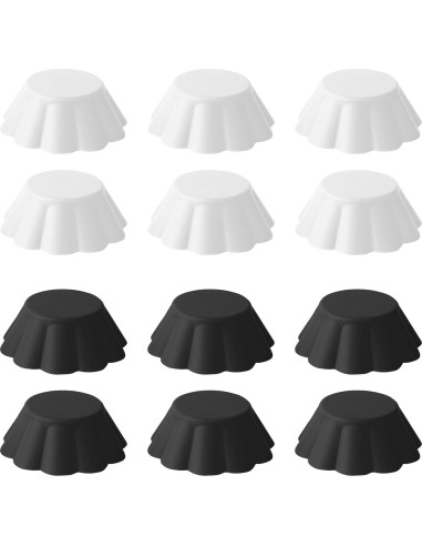 Forros de Silicona para Cupcakes Fox Run Set de 12 Negro Blanco