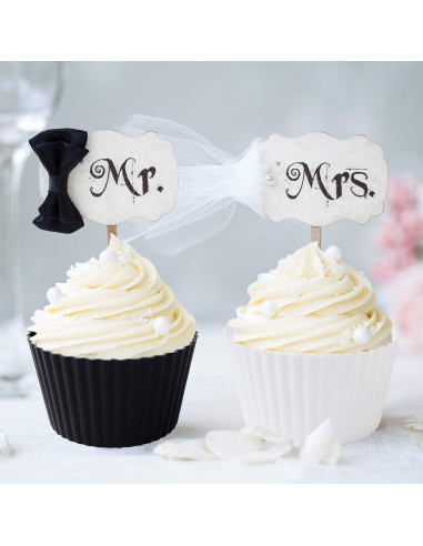 Forros de Silicona para Cupcakes Fox Run Set de 12 Negro Blanco