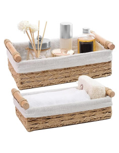 Cesta de Almacenamiento Redonda DUOER Beige Juego de 2