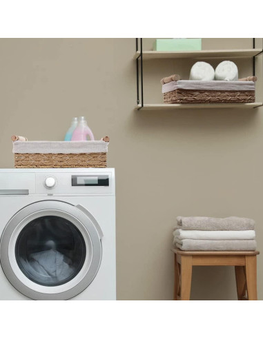 Cesta de Almacenamiento Redonda DUOER Beige Juego de 2