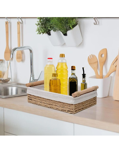 Cesta de Almacenamiento Redonda DUOER Beige Juego de 2