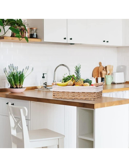 Cesta de Almacenamiento Redonda DUOER Beige Juego de 2