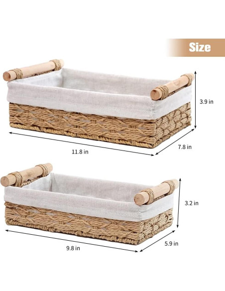 Cesta de Almacenamiento Redonda DUOER Beige Juego de 2