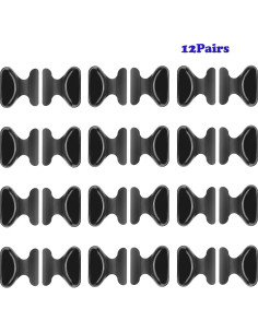 Almohadillas de Nariz Adhesivas Silicona Mariposa 12 Pares Negro 1.8mm 2