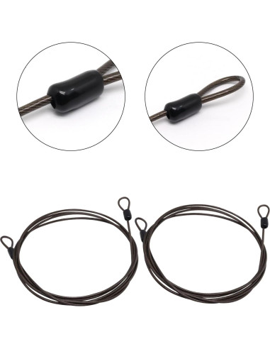 3 Cables de Seguridad 2.0m con Candado ZHMEINA Negro