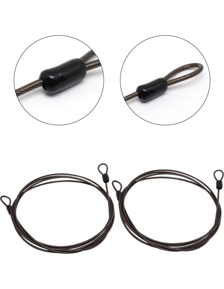 3 Cables de Seguridad 2.0m con Candado ZHMEINA Negro