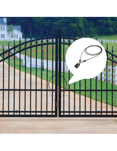 3 Cables de Seguridad 2.0m con Candado ZHMEINA Negro