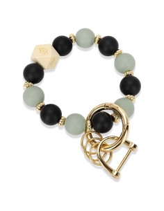 Pulsera de Llavero Elástica WEESMILE para Mujeres - Silicona y Madera