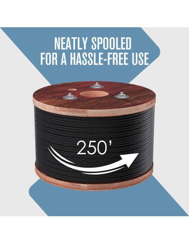 Cable de Alambre Recubierto Houseables 76.2m Negro 7x7