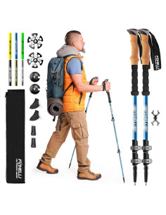 Bastones de Senderismo Foxelli Plegables de Aluminio 2 Pzas