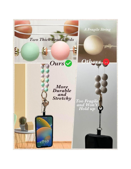 Pulsera de Llavero Elástica WEESMILE para Mujeres - Silicona y Madera