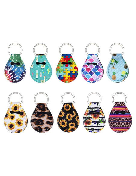 10 Llavero Monedero Neopreno Colorido para Mujeres