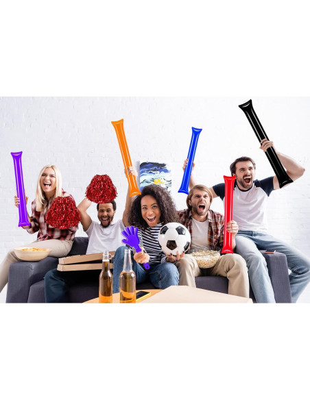 40 Accesorios de Animación Rojos - Palmas, Pompones y Bastones