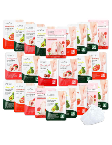 24 Piezas Máscaras Hidratantes para Pies Swiffen - Frutas y Aloe