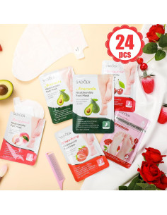 24 Piezas Máscaras Hidratantes para Pies Swiffen - Frutas y Aloe 2