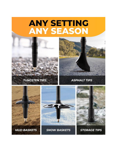 Bastones de Senderismo Foxelli Plegables de Aluminio 2 Pzas