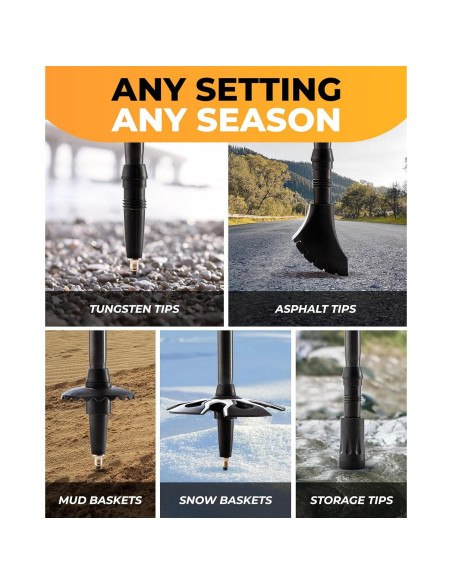 Bastones de Senderismo Foxelli Plegables de Aluminio 2 Pzas