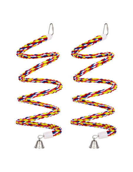 2 Pcs Perchas de Cuerda para Aves OSWINMART 109 cm Algodón