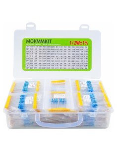Kit de Resistores de Película Metálica MOKMMKIT 1500 Piezas 1/2W