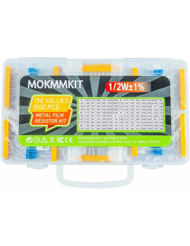 Kit de Resistores de Película Metálica MOKMMKIT 1500 Piezas 1/2W