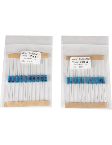 Kit de Resistores de Película Metálica MOKMMKIT 1500 Piezas 1/2W
