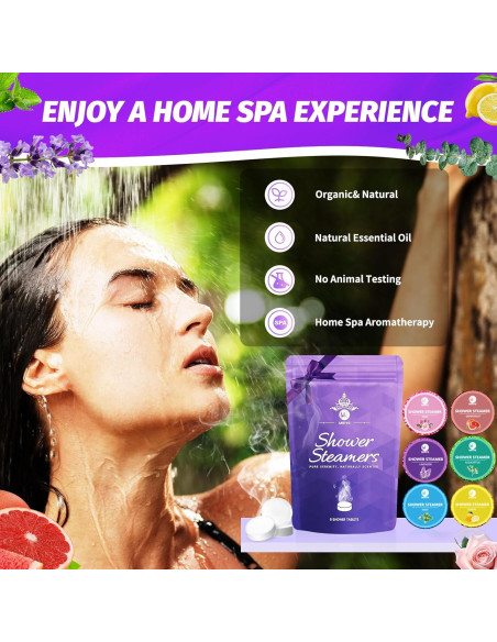 Bombas de Ducha Aromaterapia MR MIRYE - 6 Paquetes Naturales