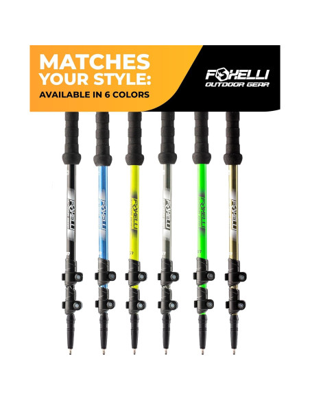 Bastones de Senderismo Foxelli Plegables de Aluminio 2 Pzas