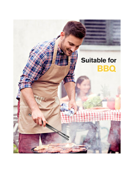 Conjunto de 4 Pinzas Largas BUNDLEPRO de Acero Inoxidable 30.48 cm y 25.4 cm